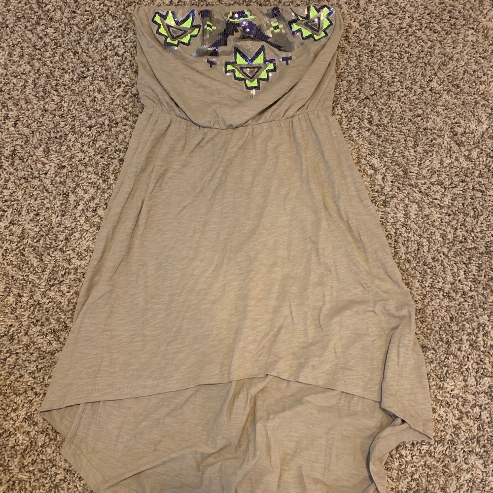 Aztec sequin high low dress